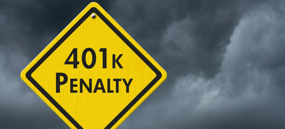 401K gold penalty sign